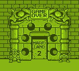 Game Over screen in Super Mario Land 2