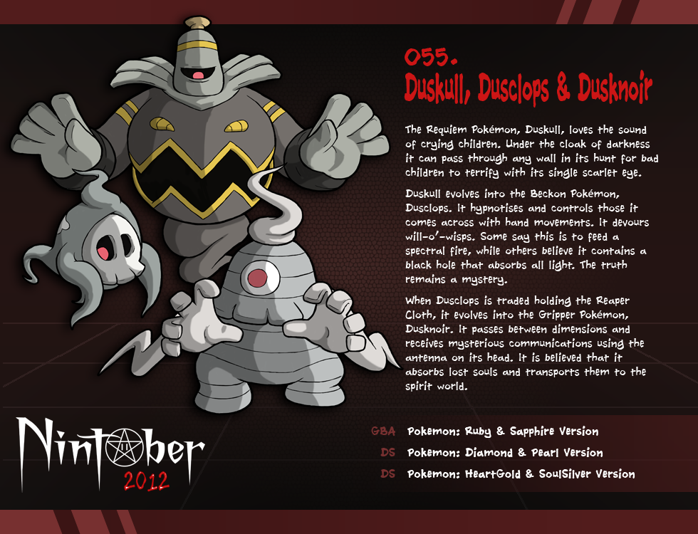 Duskull, Duslops & Dusknoir art by Fryguy64 © 2012