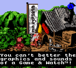 Screenshot showing Cranky Kong talking about the Game & Watch