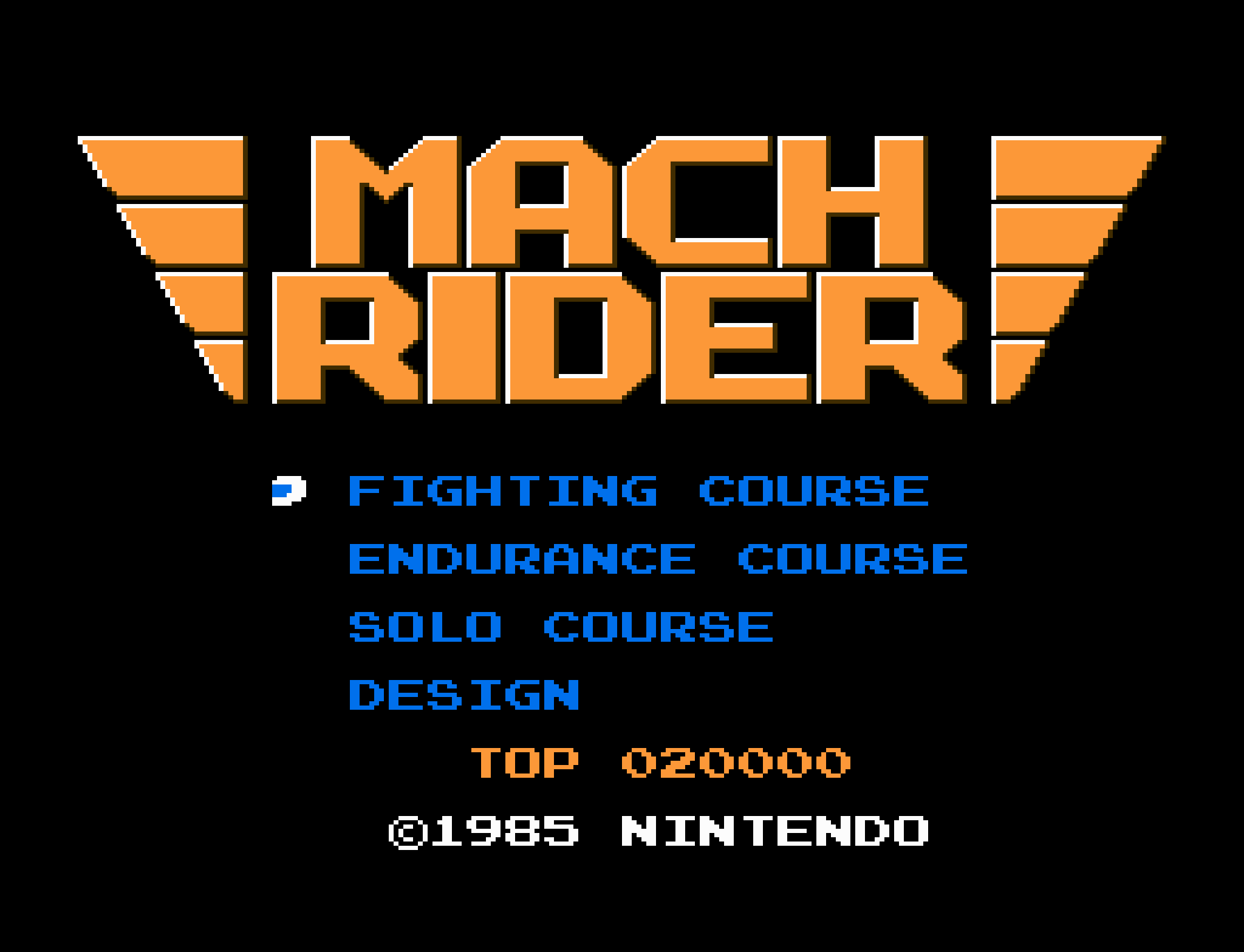 Mach Rider title screen