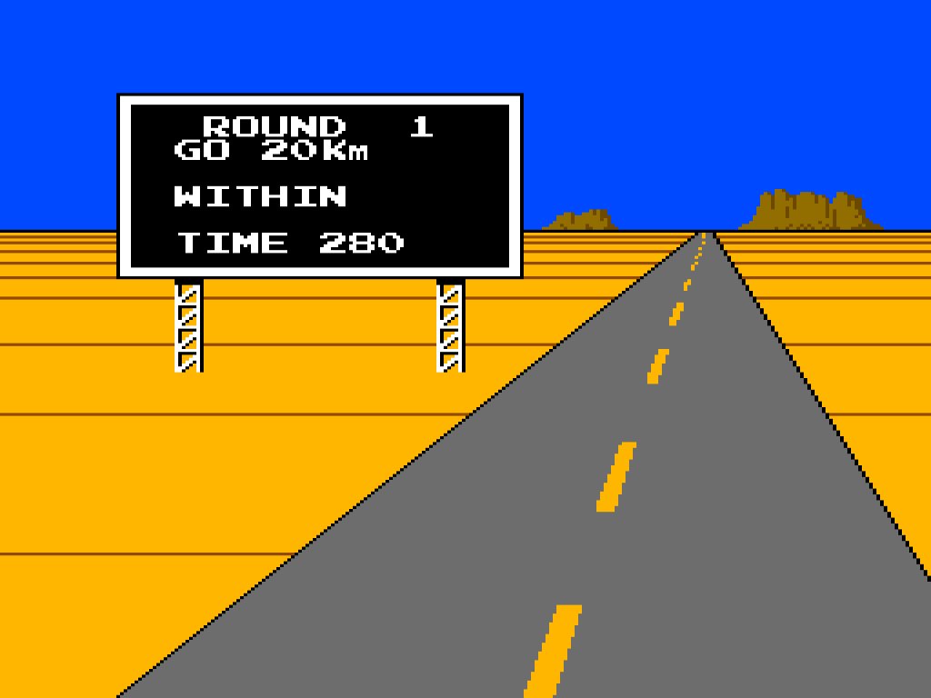 Round screen in VS. Mach Rider Endurance Course