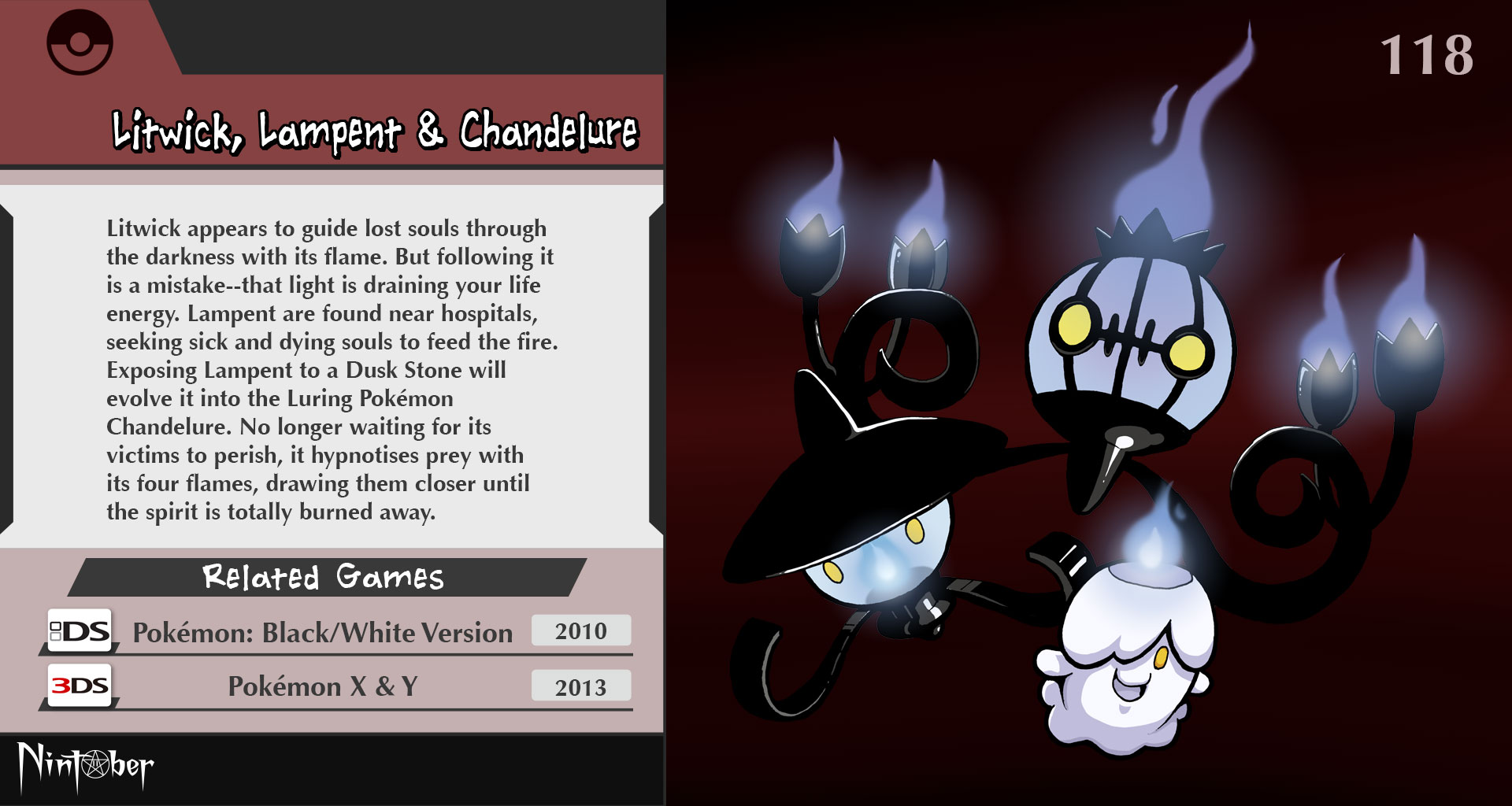 Litwick, Lampent & Chandelure art by Fryguy64 © 2016