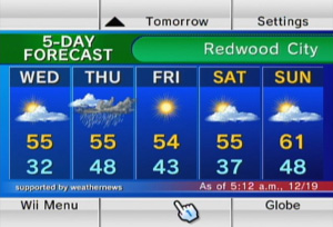 Forecast Channel (Wii) screenshot